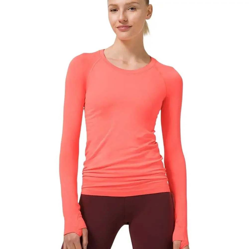 Lululemon Swiftly Tech Long-Sleeve Shirt 2.0 Sunset Orange Coral Size 4